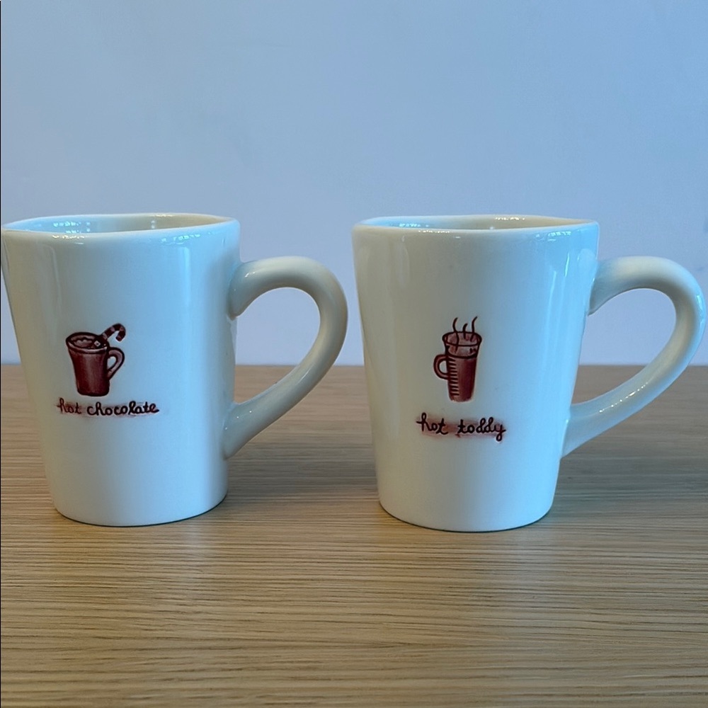 Set of 2 Williams-Sonoma “Hot Chocolate” and “Hot Toddy” Mugs